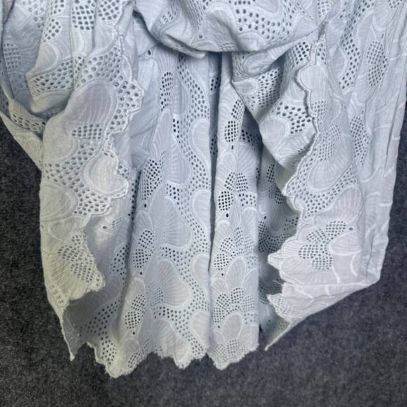 Jakes Dress Women 38 US 8 Light Blue Eyelet Floral Cottagecore Mini Wedding - Picture 6 of 12